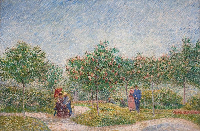 Vincent Van Gogh Verliefde paartjes in het park Voyer d'Argenson te Asnieres, 1887 Courting couples in the Voyer d'Argenson park in Asnieres oil painting image